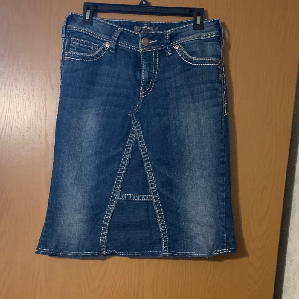 Silver Jeans Indigo Denim Skirt